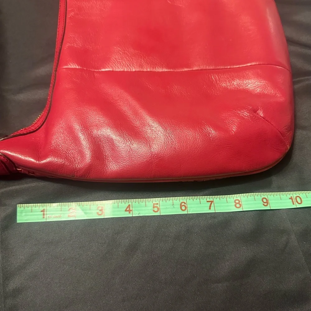 Coach Kristin Cranberry Red Woven Leather Shoulder Hobo with Removable Strap